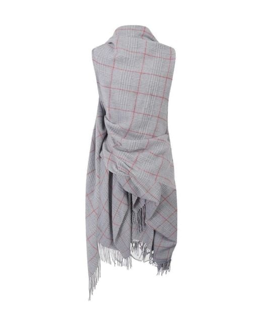 Jean Paul Gaultier Gray Scarf Draped Top
