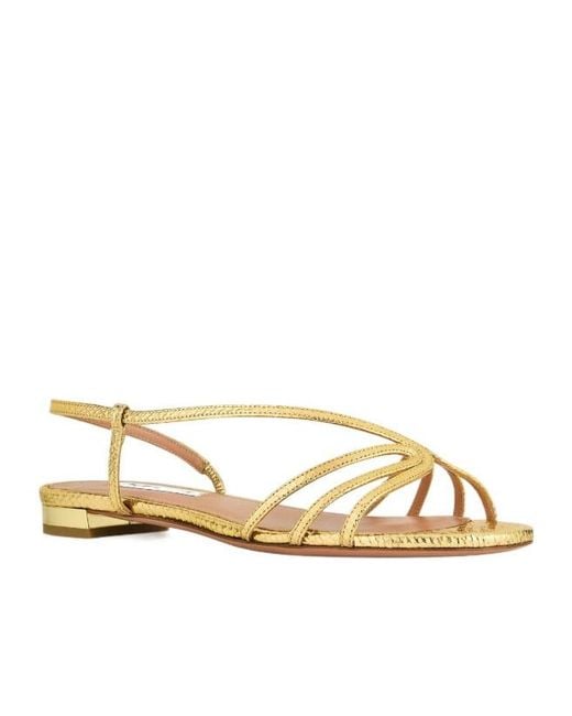 Aquazzura Metallic Talk To Me Strappy Sandals