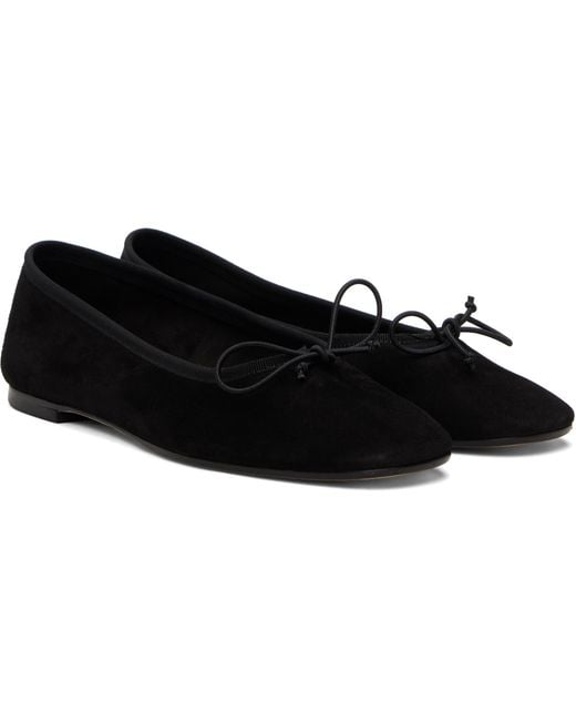 Aeyde Black Tiby Bow Ballet Flats