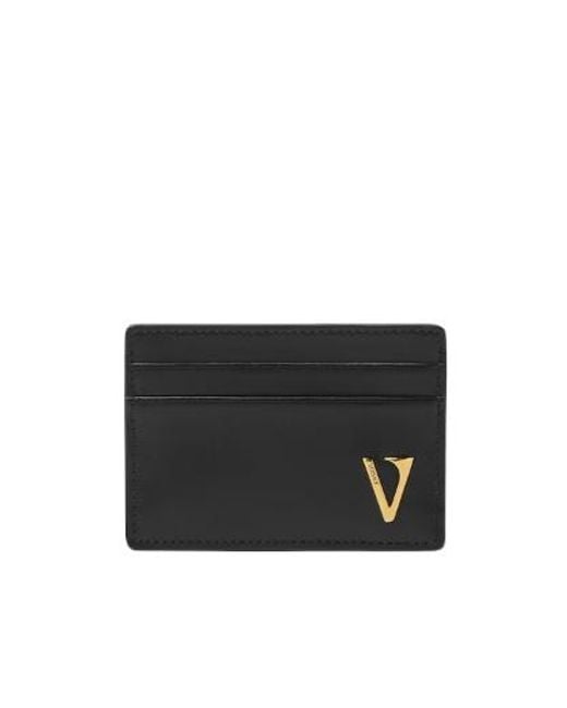 Versace Black V-Logo Card Holder for men