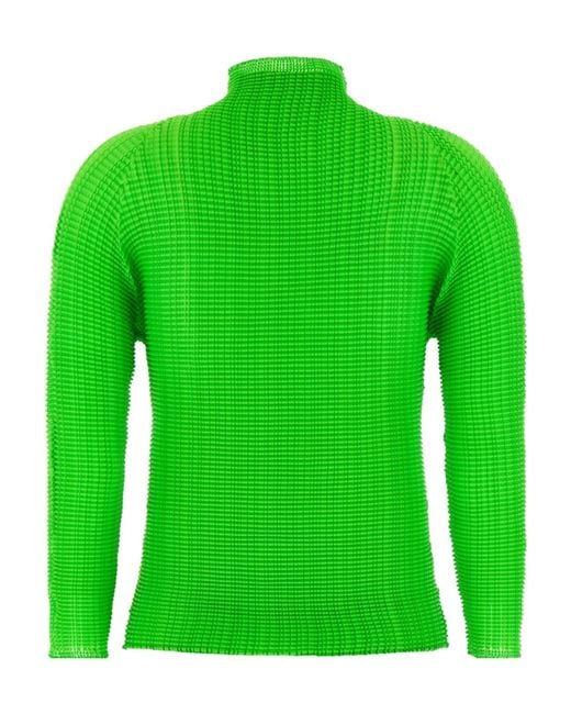Issey Miyake Green Turtleneck Knit Pullover
