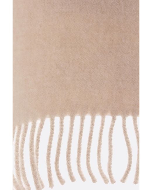 Brunello Cucinelli White Knitted Fringed Scarf