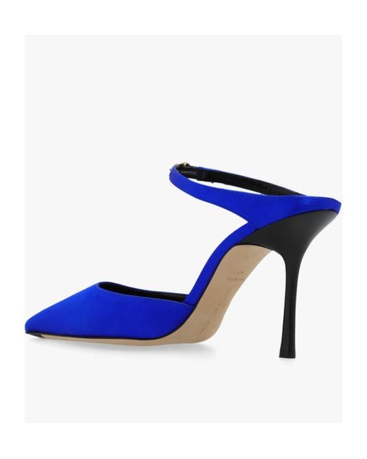 Victoria Beckham Blue Jordy 90Mm Satin Mules