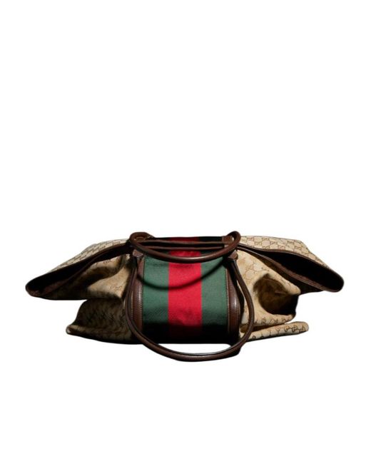 Gucci Brown Medium Gg Duffle Bag With Web for men