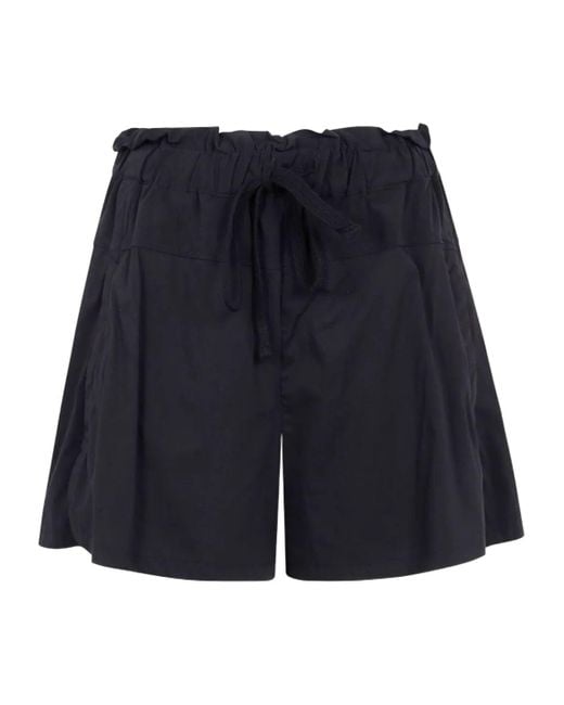 Thom Krom Blue Ruffled Drawstring Shorts