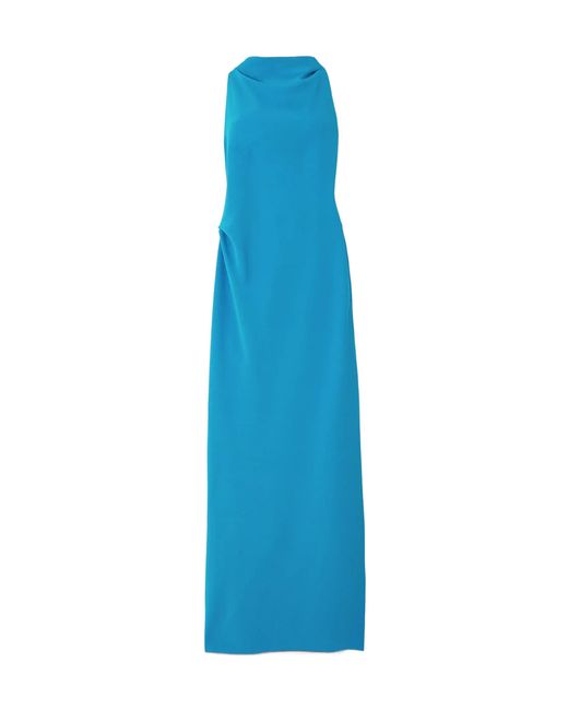 Proenza Schouler Blue Backless Pleated Dress