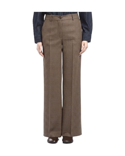 P.A.R.O.S.H. Gray Checked Casual Trousers