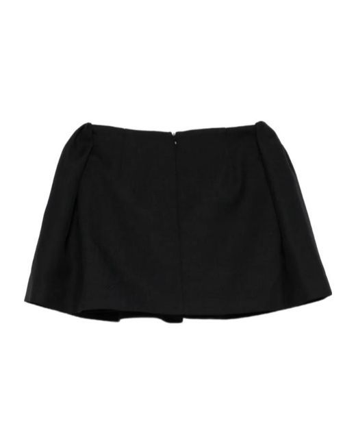ShuShu/Tong Black Gathered A-Line Mini Skirt