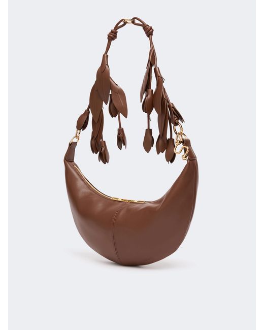 Sportmax Brown Tassel-Detail Leather Shoulder Bag