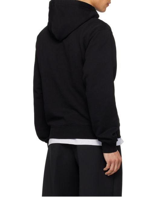 Jacquemus Blue Logo-Appliqué Jersey Hoodie for men