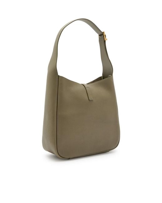 Saint Laurent Green Le 5 À 7 Small Leather Hobo Bag