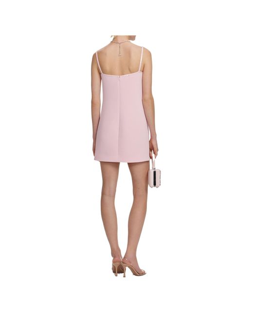 Self-Portrait Pink Floral-Appliqué Mini Dress