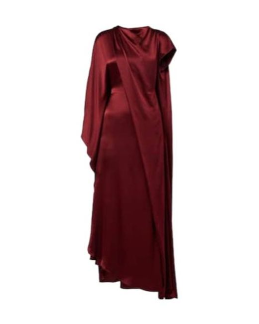 Roksanda Red Hiba Caped Silk Gown