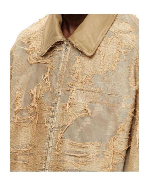 DIESEL Natural D-Ivar-Fsg Distressed Denim Jacket for men