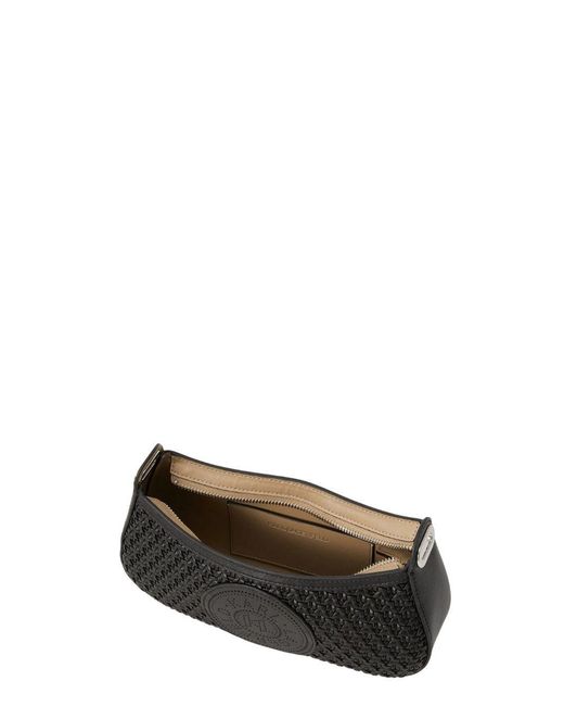 Karl Lagerfeld Black Circle Woven Shoulder Bag