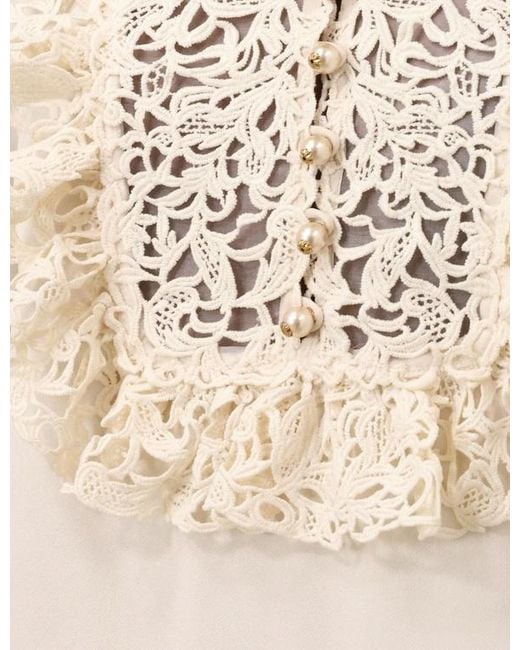 Zimmermann White Lace-Trim Dress
