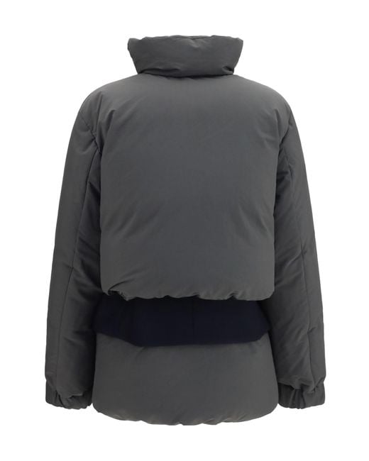Sacai Gray High Neck Puffer Jacket