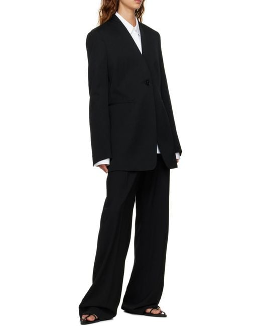 Jil Sander Black Single-Breasted Tailored Jacket