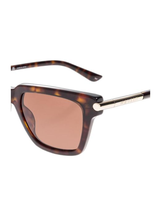 McQueen Pink Eyewear T-Bar Icon Square Frame Sunglasses for men