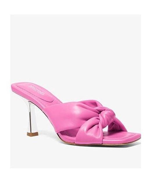 MICHAEL Michael Kors Pink Elena Bow Detailed Sandals