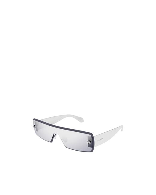 Alaïa White Alaïa Azzedine Shield Frame Sunglasses