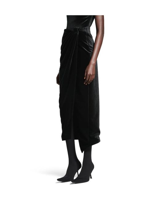 Balenciaga Black High-Waisted Wrap Skirt