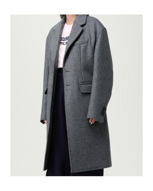 DSquared² Gray Single-Breasted Notched-Lapel Coat