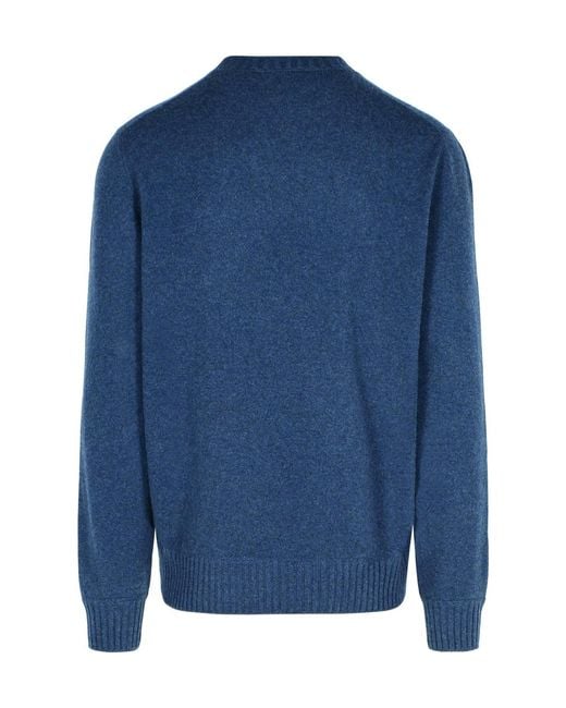 Gran Sasso Blue Crew Neck Sweater for men