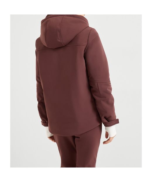 Brunello Cucinelli Purple Hooded Outerwear Jacket
