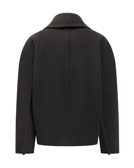 Lanvin Black Double-Breasted Coat for men