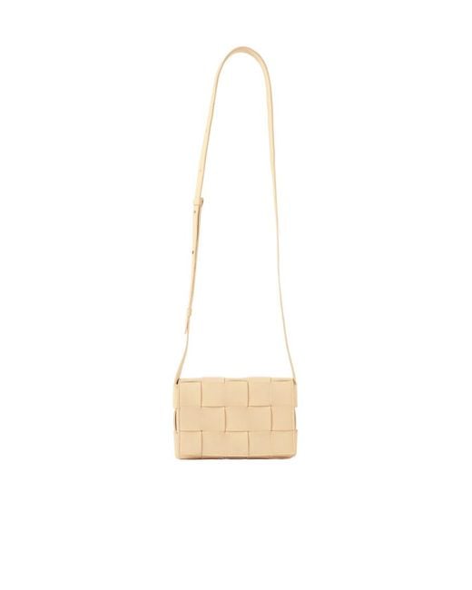 Bottega Veneta White Small Cassette Shoulder Bag