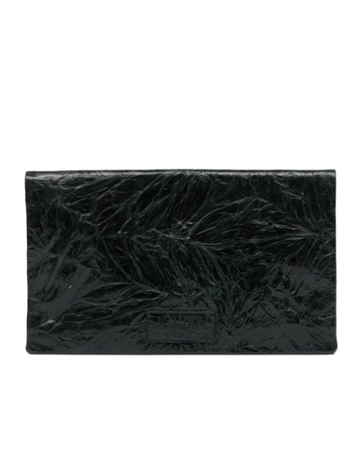MM6 by Maison Margiela Black Logo-Patch Clutch Bag
