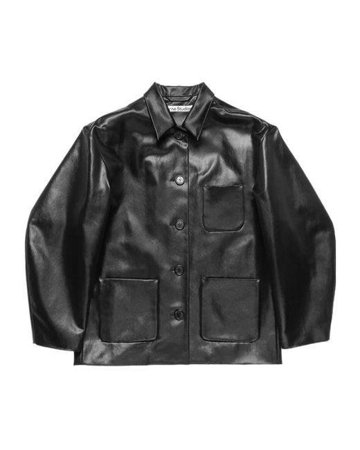 Acne Black Collared Long-Sleeved Casual Jacket