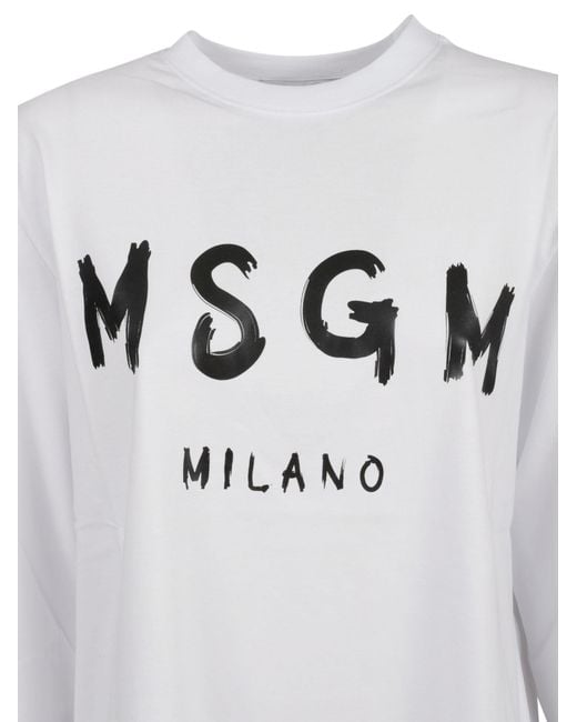 MSGM Gray Long-Sleeved T-Shirt