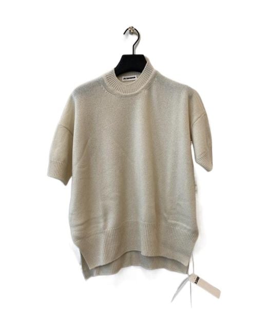 Jil Sander Gray Short-Sleeved Knitted Top