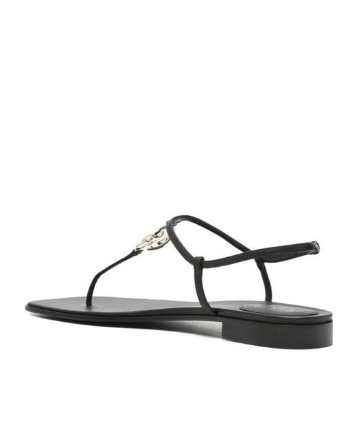 Gucci Brown Thong Logo Plaque Sandals