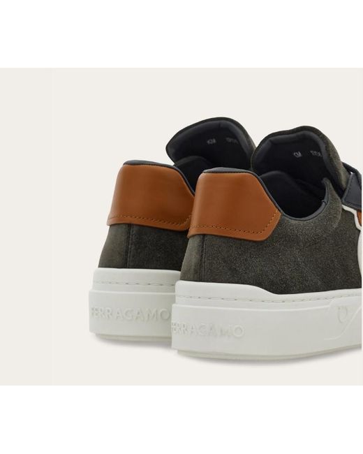Ferragamo Black Gancini Sneaker for men