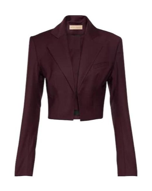 AYA MUSE Purple Sylva Cropped Wool Blazer