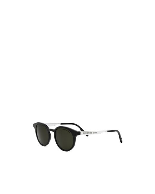 Dior Black Eyewear Tag R1I Round Frame Sunglasses for men
