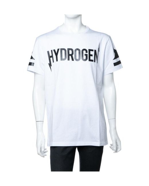 Hydrogen White Logo Printed T-Shirt for men