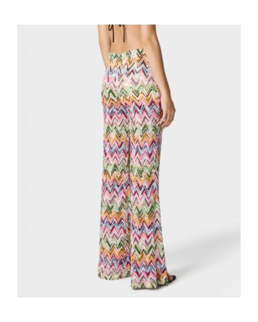 Missoni White Chevron-Pattern Trousers