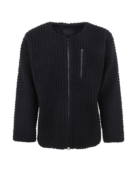 Issey Miyake Black Pleated Fleece-Texture Jacket for men