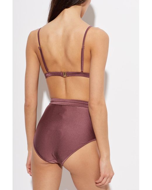 Zimmermann Purple Spaghetti Strap Bikini Top