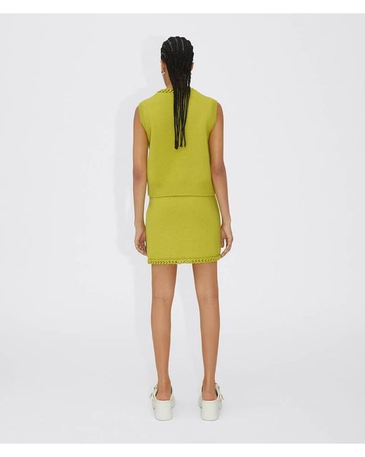 Bottega Veneta Yellow Crochet Chain Detailed Ribbed Vest