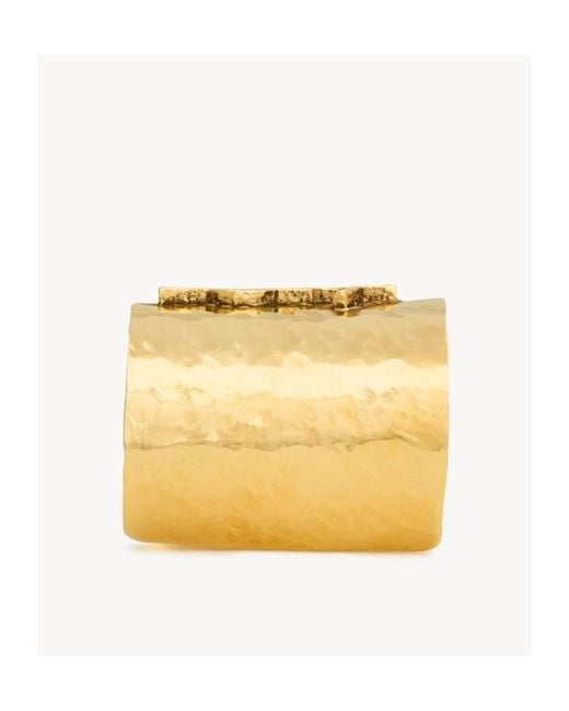 Saint Laurent Metallic Cassandre Open Cuff