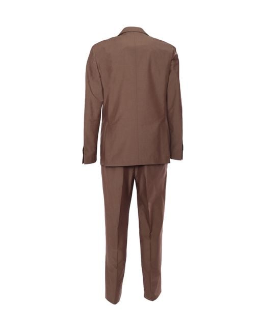 Lardini Brown Single-Breasted Tailored Suit for men