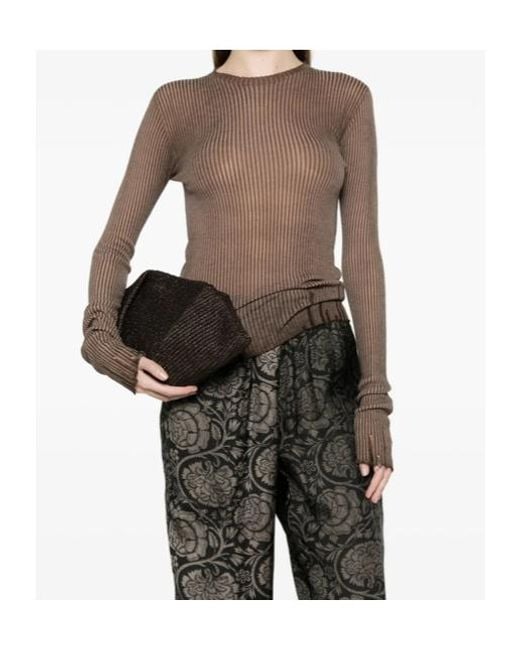Uma Wang Brown Crew Neck Knitwear