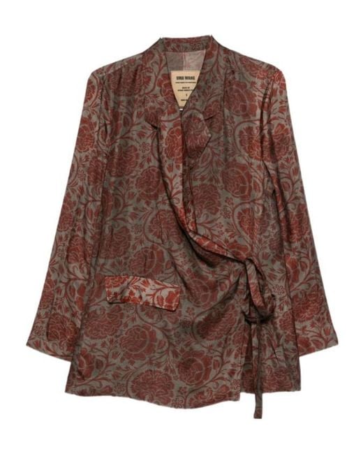 Uma Wang Brown Long-Sleeved Casual Jacket