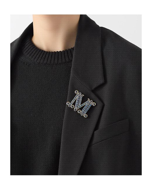 Max Mara White Letter Brooch