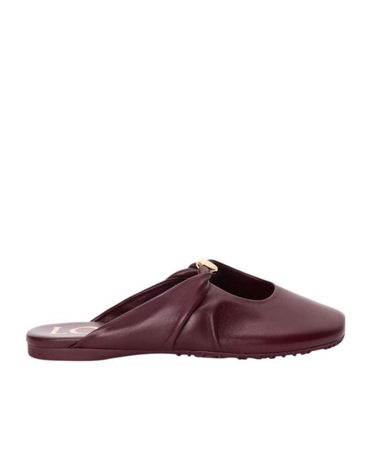 Loewe Brown Pebble Leather Mules